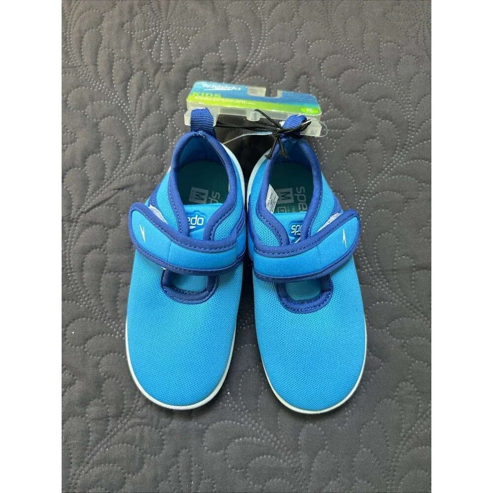 NWT Speedo Boys Kids Medium 7-8 Hybrid Water Shoes Blue Beach Lake Vacation Gift